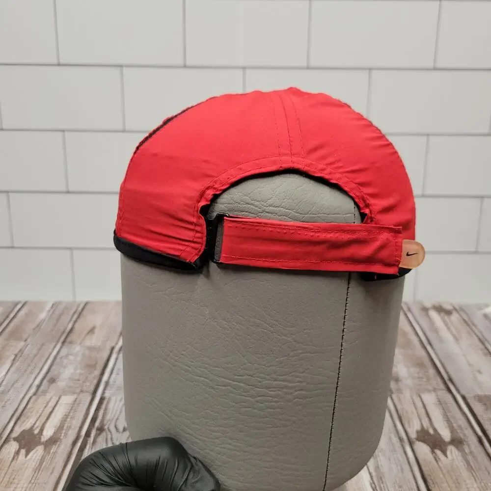 Nike Dri-FIT Running Hat Red Black Adjustable Lightweight Athletic Cap